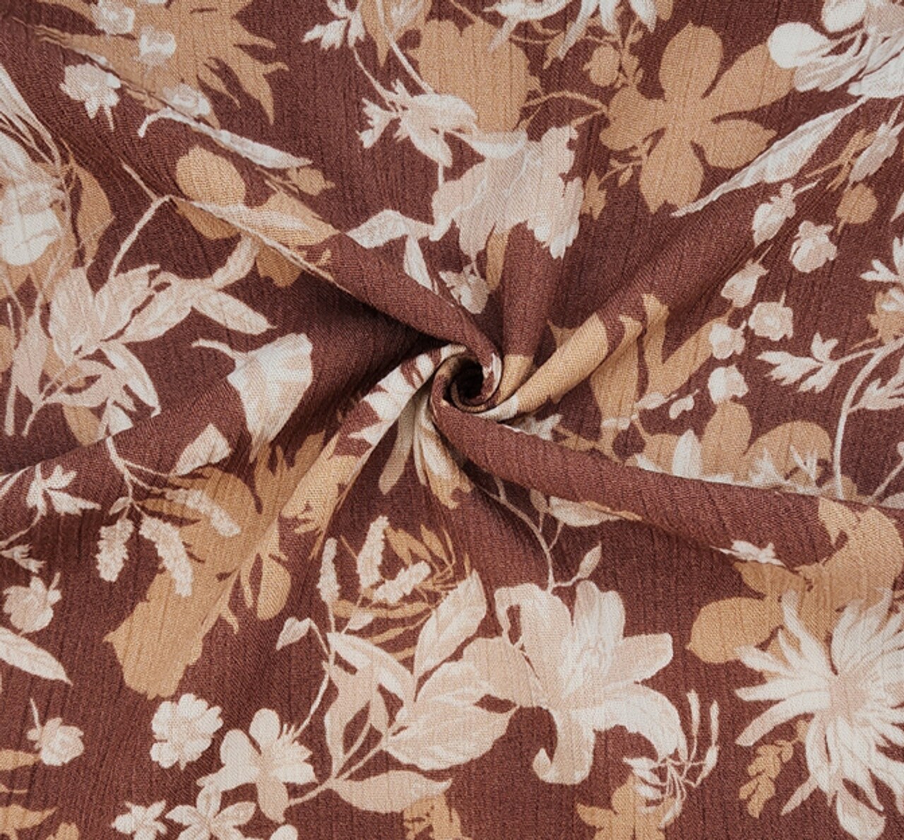 1 Yard Amber Brown Rayon Crinkle Fabric for Dresses Skirts Summer Clothing Sewing Projects 50/52" Width